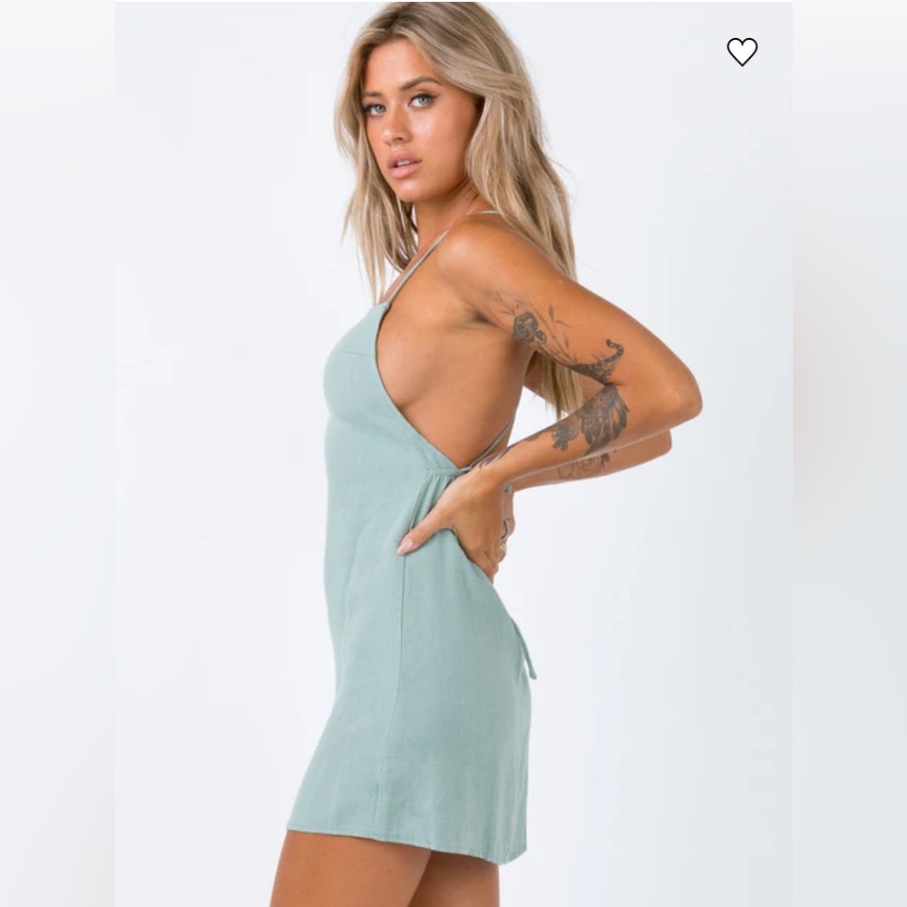 VIX Halter Mint Blue SwimDress Coverup w/ Rope Straps Made in Brazil Sz 4 XS/S
